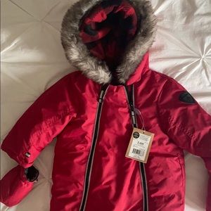 3-6 month red snow suit
